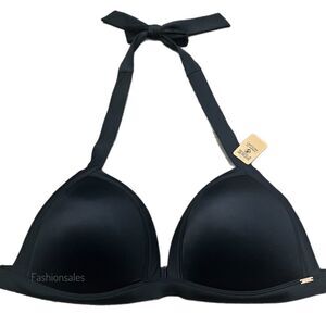 Victoria’s Secret Pink Swim Push Up Triangle Padded Bra Bikini Top Black XXL